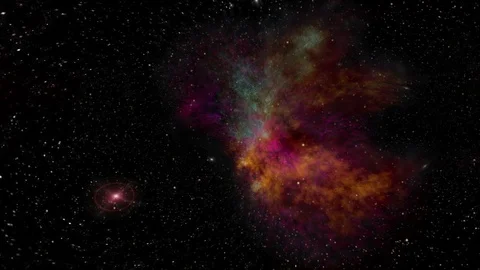 Nebula and Star Fields in Deep Space Stock Footage 87274584