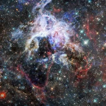 Nebula and stars in cosmos space. Elements of this image furnished by NASA 库存插图