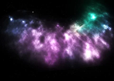 Nebula and stars in outer space bacground Stock Illustration