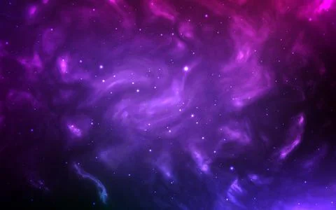 Nebula background. Color outer space with spirals. Starry cosmic wallpaper Stock Illustration