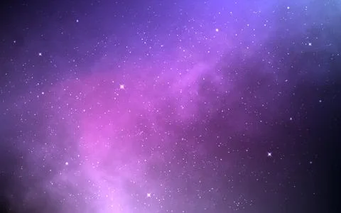 Nebula background. Cosmic stardust effect. Cosmos fantasy design. Glowing clouds Stock-Illustration