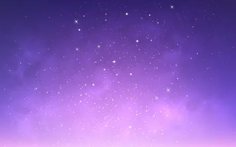 Nebula background. Purple space texture. Realistic color galaxy. Bright sta.. Illustrazione stock