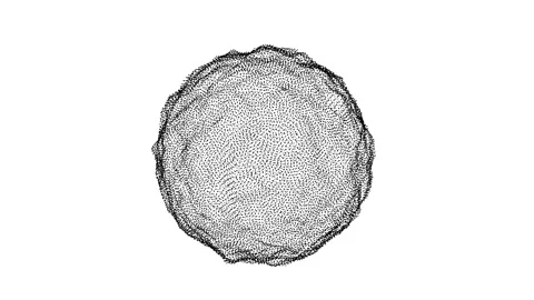 Nebula of black dots on white back fluid on surface sphere intro move endless Stockbeeldmateriaal 265125908