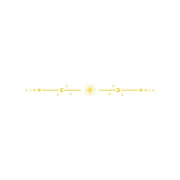 Nebula celestial divider border cartoon vector illustration Stock Illustration