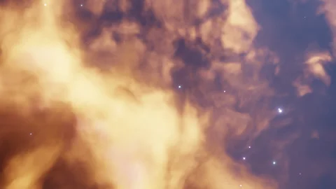 Nebula cloud in space. flight through nebula gas in space Stock Footage 300387962