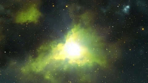 Nebula clouds and optical flare light in space Stock Footage 136686996
