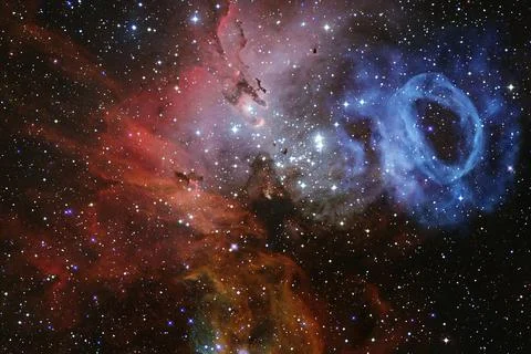Nebula, cluster of stars in deep space. Science fiction art. Elements of this Stock Photos