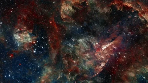 Nebula. Conditional structure in 3d. 4K. A gravitational array of stars, gas and Stock Footage 168346500