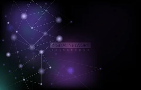 Nebula Digital Network Connection Technology Abstract Vector Background 스톡 일러스트