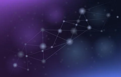 Nebula Digital Network Connection Technology Abstract Vector Background Ilustração Stock