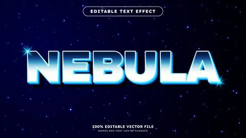 Nebula editable text effect Template with outer space style concept Illustrazione stock