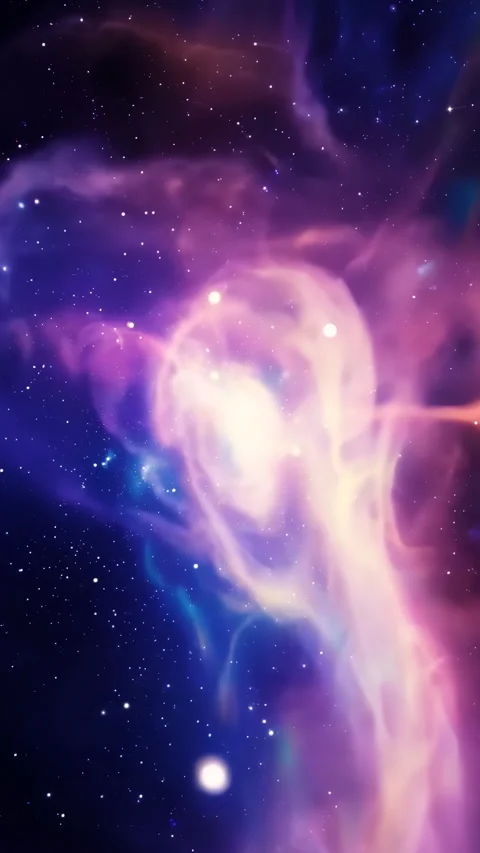 Nebula evolving and changing colors, from purple to turquoise and light blue Stock Footage 310777848