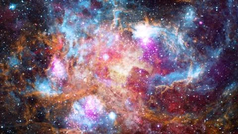 Nebula gas cloud in deep outer space. Elements of this image furnished by NAS 写真素材