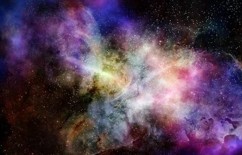 Nebula gas cloud in deep outer space illustration of a nebula gas cloud in... Stock Photos