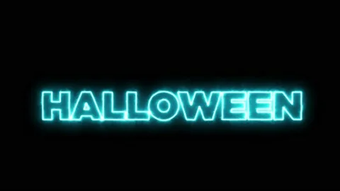 Nebula "HALLOWEEN" Text on the Black Background. Darken Mode. 4K Stock Footage 142317834