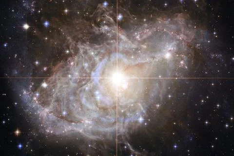 Nebula an interstellar cloud of star dust. Outer space image. Stockfoto's