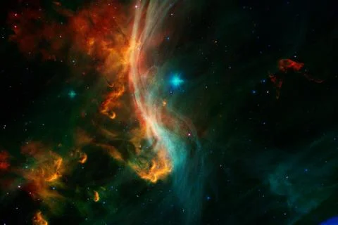 Nebula an interstellar cloud of stars dust. Stock Illustration