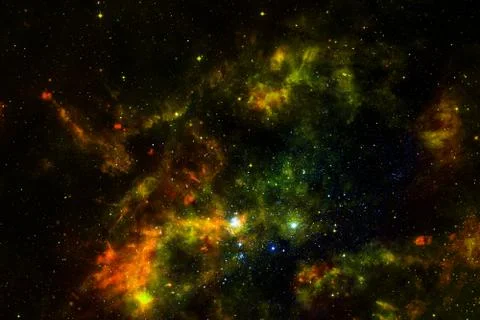 Nebula an interstellar cloud of stars dust. Stock Illustration