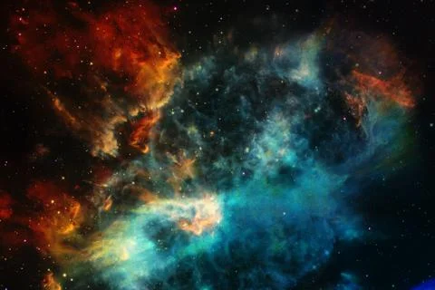 Nebula an interstellar cloud of stars dust. Stock Photos