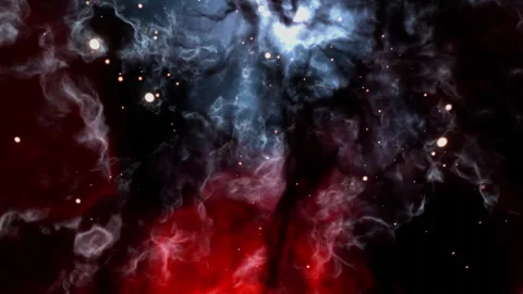 Nebula in outer space, planets and galaxy, 3d animation Stock Footage 338029703