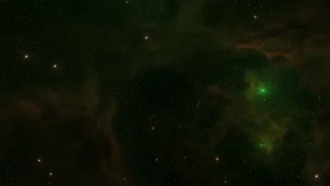 Nebula in outer space, stars emitting green light,8k video Stock Footage 219979999