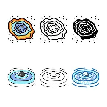 Nebula pack space exploration color icon vector Stock Illustration