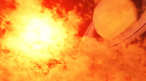 Nebula with planet Stock Footage 26345880