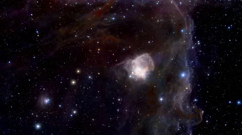 The nebula section in space where is a lot of young stars Stock Footage 48780139