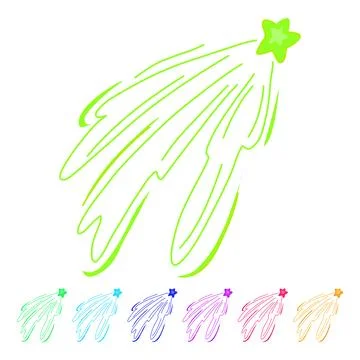 Nebula shooting star space vector cartoon graphic Stock Illustration