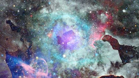 Nebula in space. Colored sky. Elements of this image furnished by NASA. Stock Photos