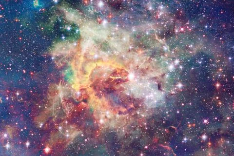 Nebula with stars in outer space. Elements of this image furnished by NASA Stock Illustration