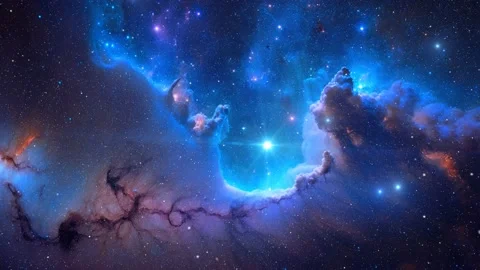 Nebula travelling in outer space 4k Stock Footage 236539649