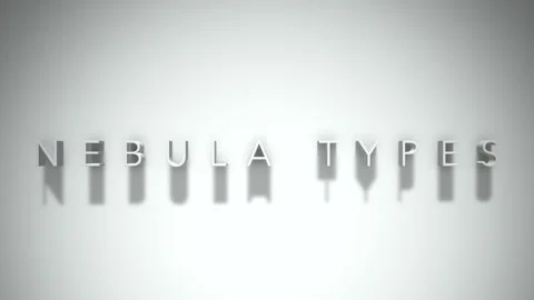 Nebula types 3D title animation with shadows on a white background Stock Footage 297855971