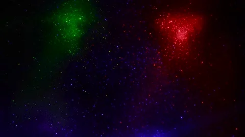 Nebula. Vj. Dj. Glittering multicolored dots on a dark background. B roll 動画素材 166578020