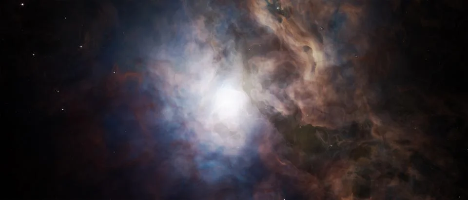 Nebula waves breaking in the stellar emission nebula. giant interstellar clou Stock Photos