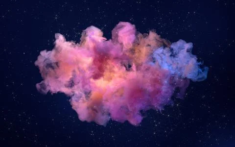 Nebulae and colored smoke, 3d rendering. Stock Illustration