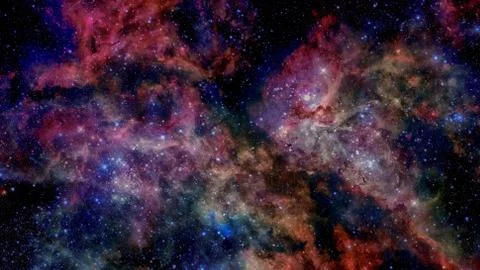 Nebulae and galaxies. Elements of this Image Furnished by NASA Foto stock