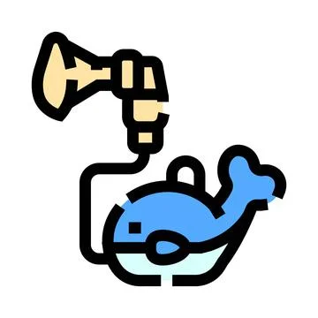 Nebulizer apparatus with cute whale shape for children breathing treatment Stock Illustration