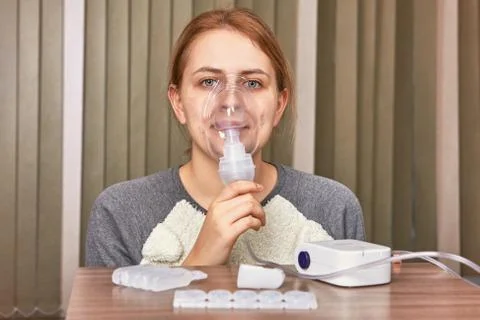 Nebulizer chamber helps with COPD. Stock Photos