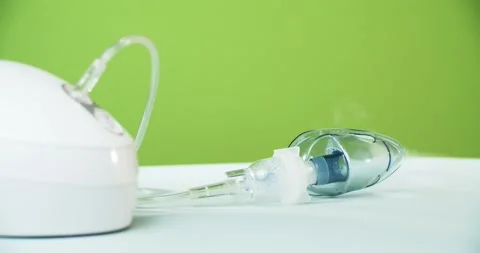 Nebulizer machine for asthma medicine Stock Footage 141855983