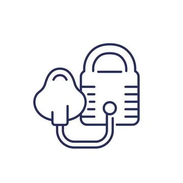 Nebulizer machine line icon on white Stock Illustration