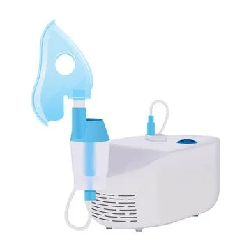 Nebulizer mask for bronchitis. Compressor inhaler. Stock Illustration