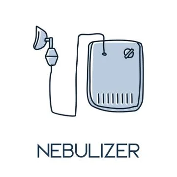 Nebulizer minimalist hand drawn medic flat icon illustrartion Stock Illustration