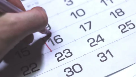 Necessity For Allocate Date Of Important Event In Paper Calendar Stock Footage 97448900