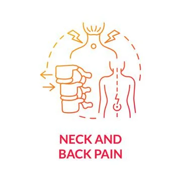 Neck and back pain gradient red concept icon Illustrazione stock