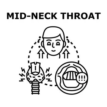 Neck and throat problems with thyroid gland pain Stock Illustration