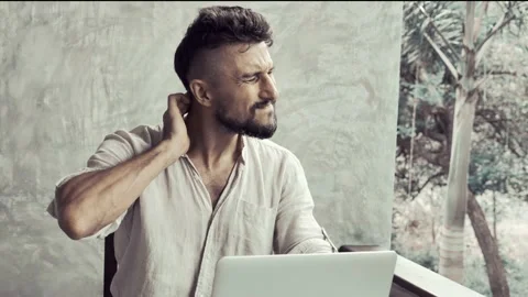 Neck back pain Stock Footage 130363896