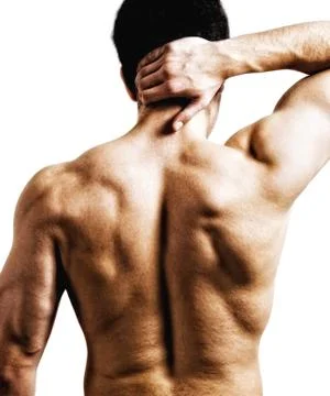 Neck back pain Stock Photos