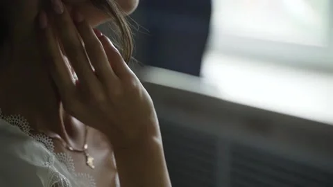 Neck of bride Stock Footage 148074818