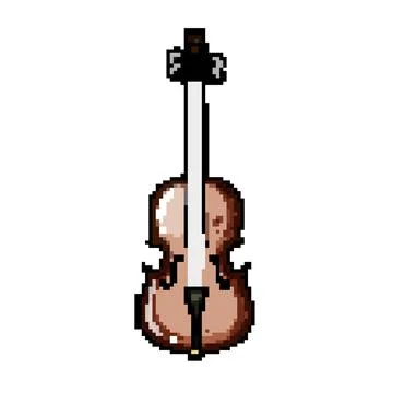 Neck cello pixel art vector illustration Stock Illustration